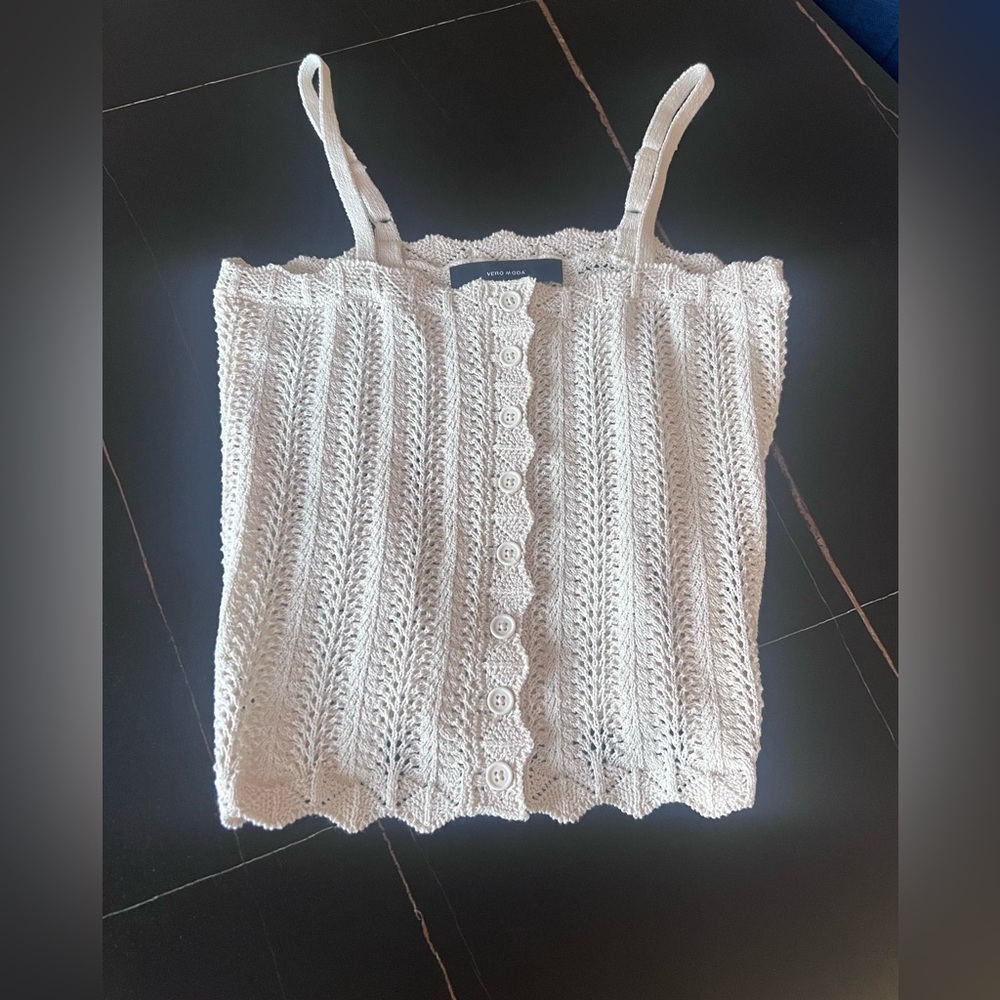 New without tags off white crochet tank top